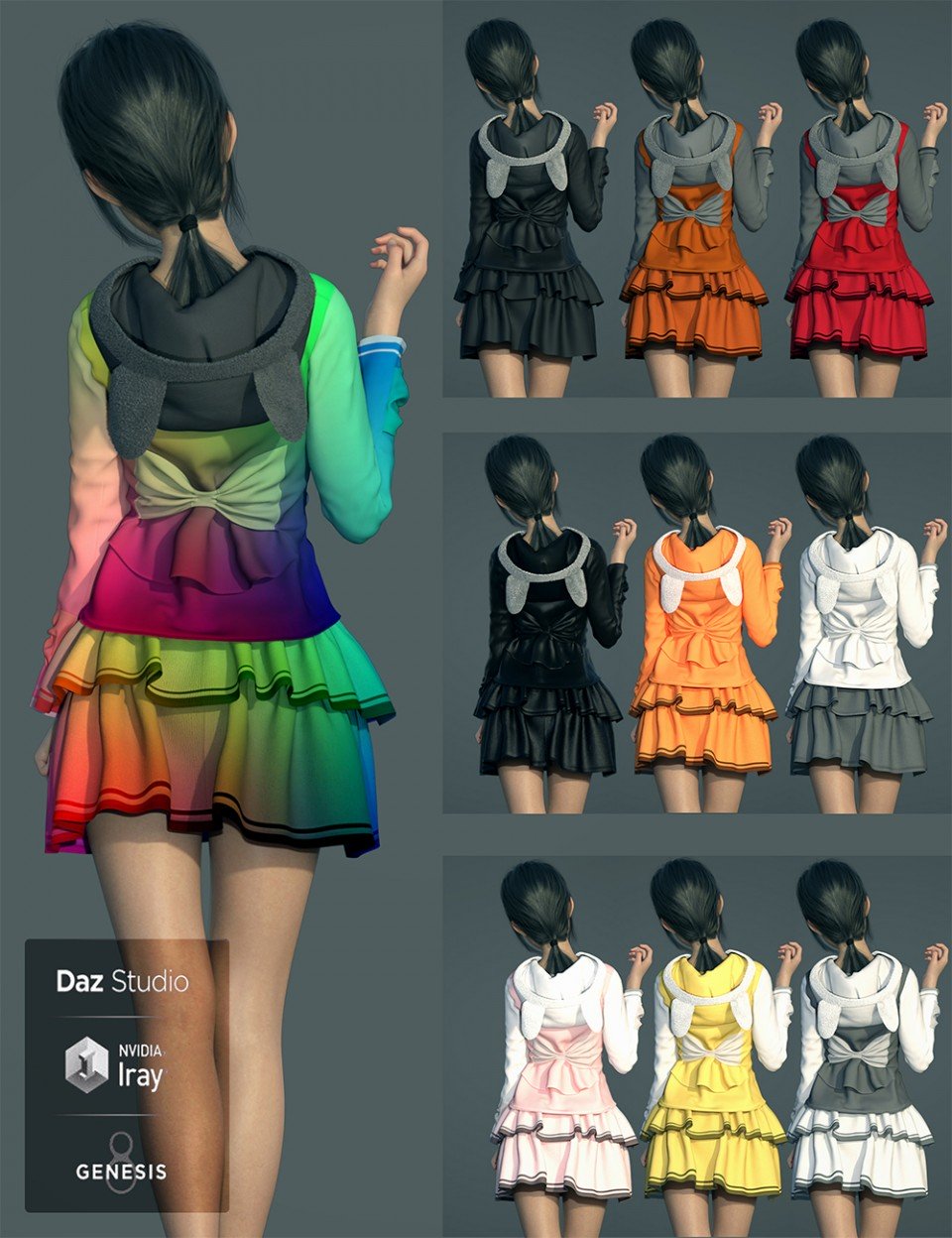 dForce Cute Clothes for Genesis 8 Female(s)_DAZ3D下载站