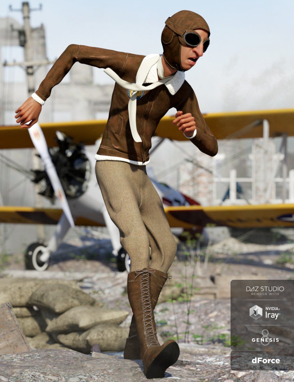 dForce Retro Aviator Outfit for Genesis 8 Male(s)_DAZ3DDL