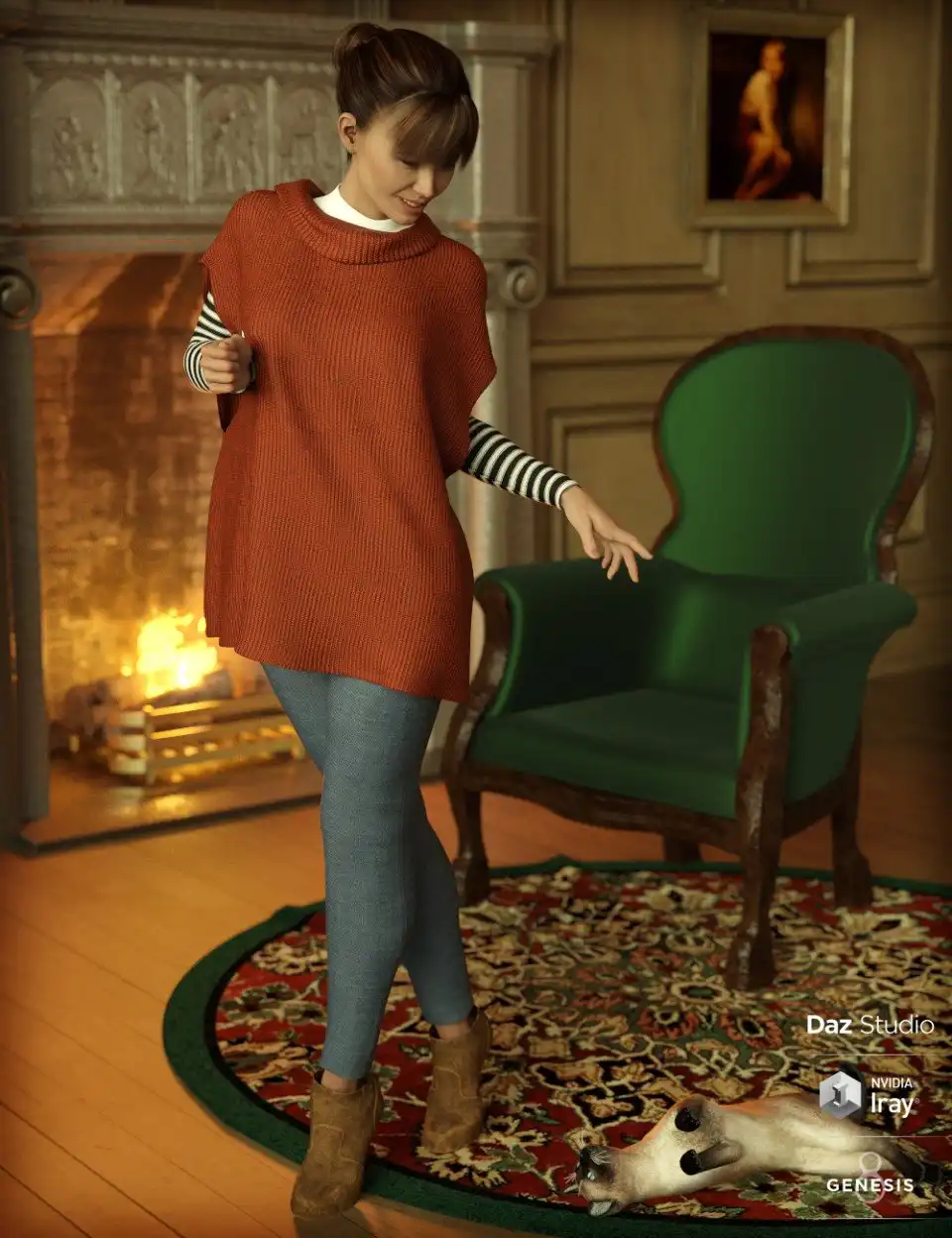 dForce Winter Kisses Outfit for Genesis 8 Female(s)_DAZ3D下载站