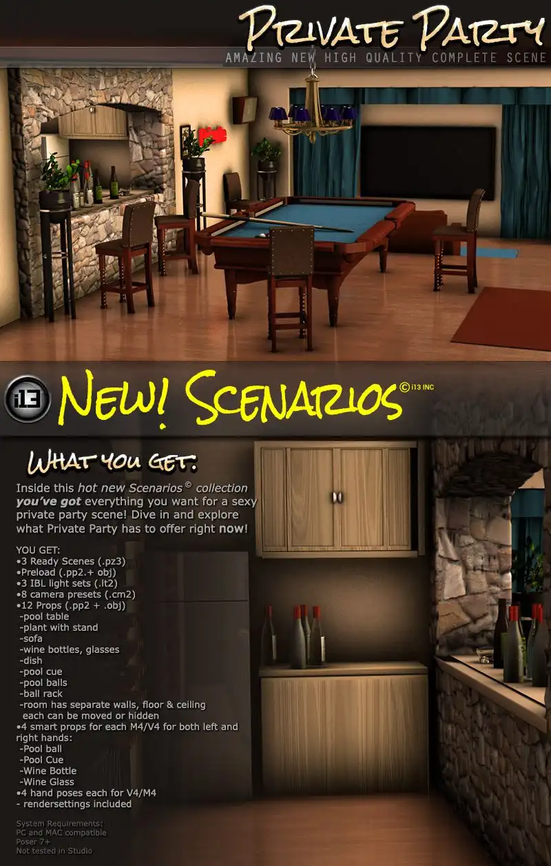 i13 Private Party + Poses_DAZ3D下载站
