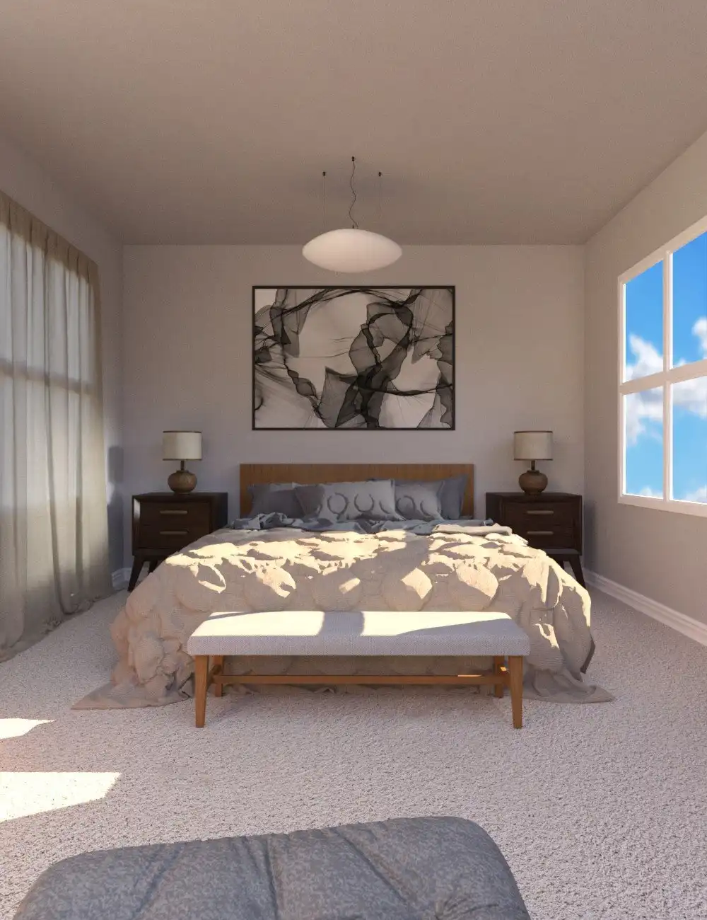 Silver Willows Bedroom_DAZ3D下载站