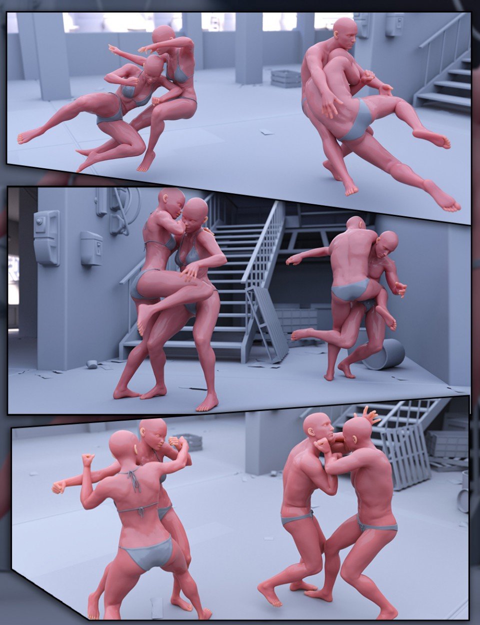 CS01: Fighting Poses for Genesis 8_DAZ3D下载站