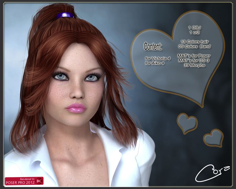 Cora Hair for V4_DAZ3D下载站