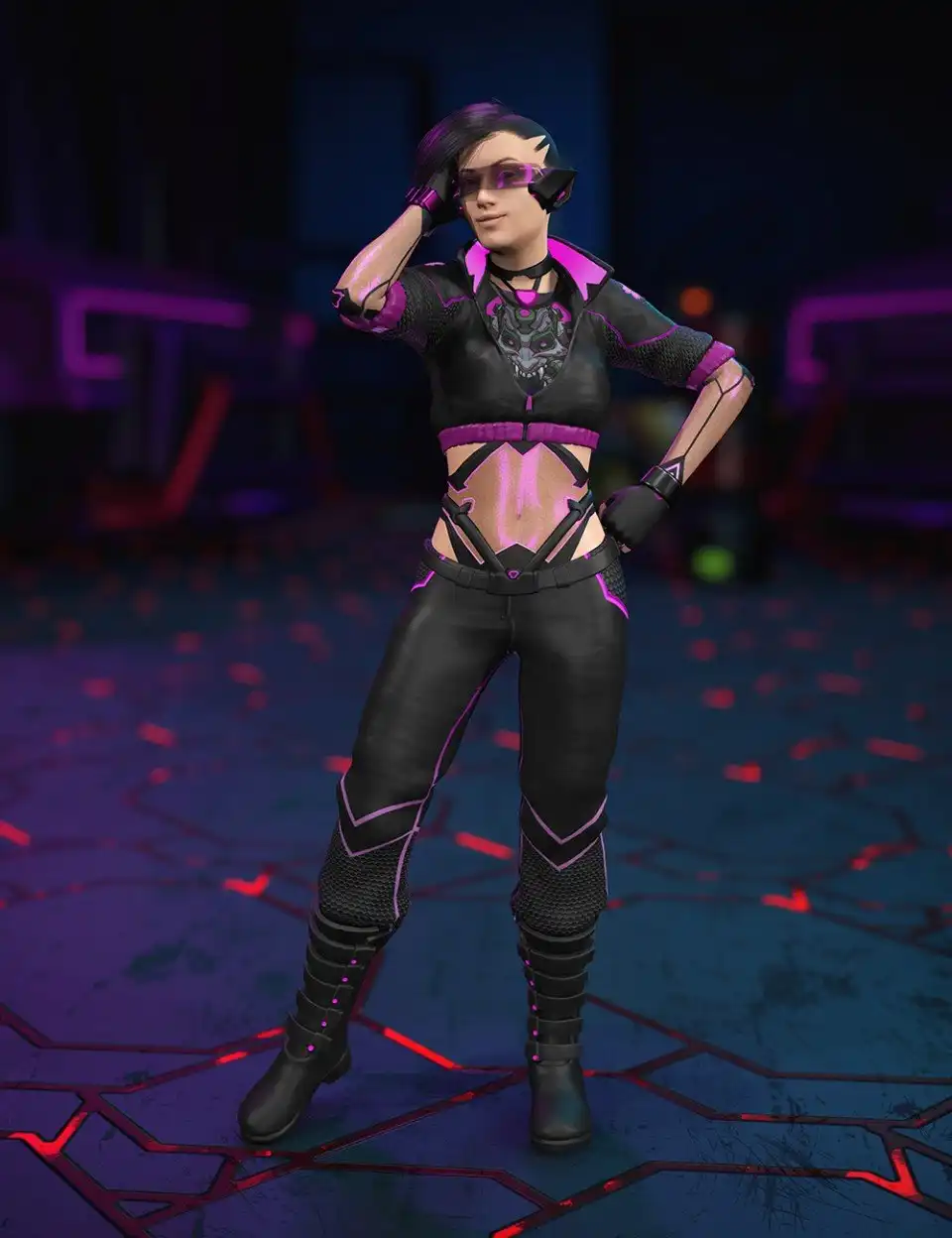 Cyberpunk Outfit for Genesis 8 Female(s)_DAZ3D下载站