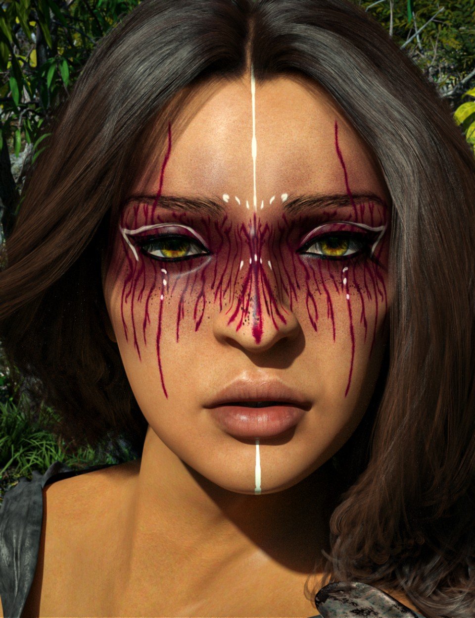 D.E.M. Painted Tribal Makeup for Genesis 8 Female_DAZ3D下载站