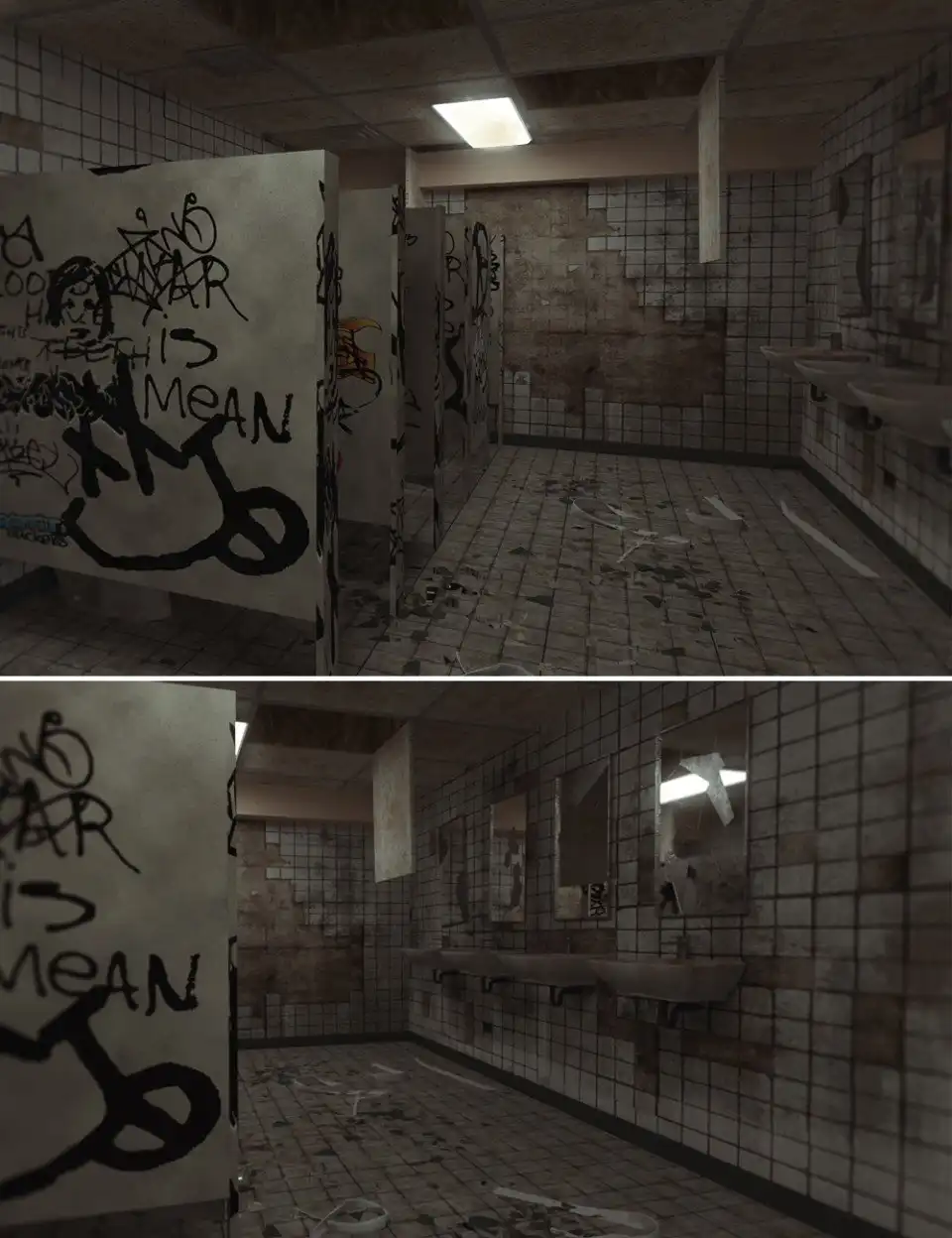 Grungy High School Restroom_DAZ3D下载站
