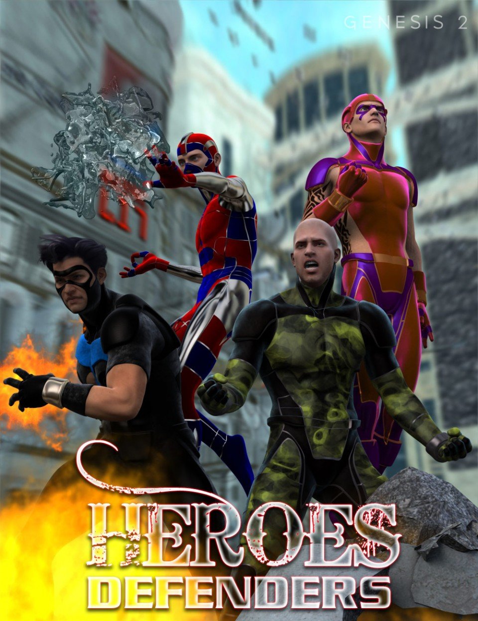 Heroes Defenders Poses for Genesis 2 Male(s)_DAZ3DDL