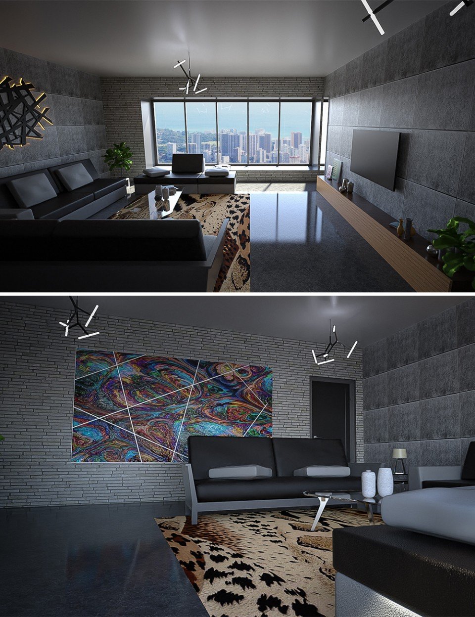 High Rise Living Room_DAZ3D下载站