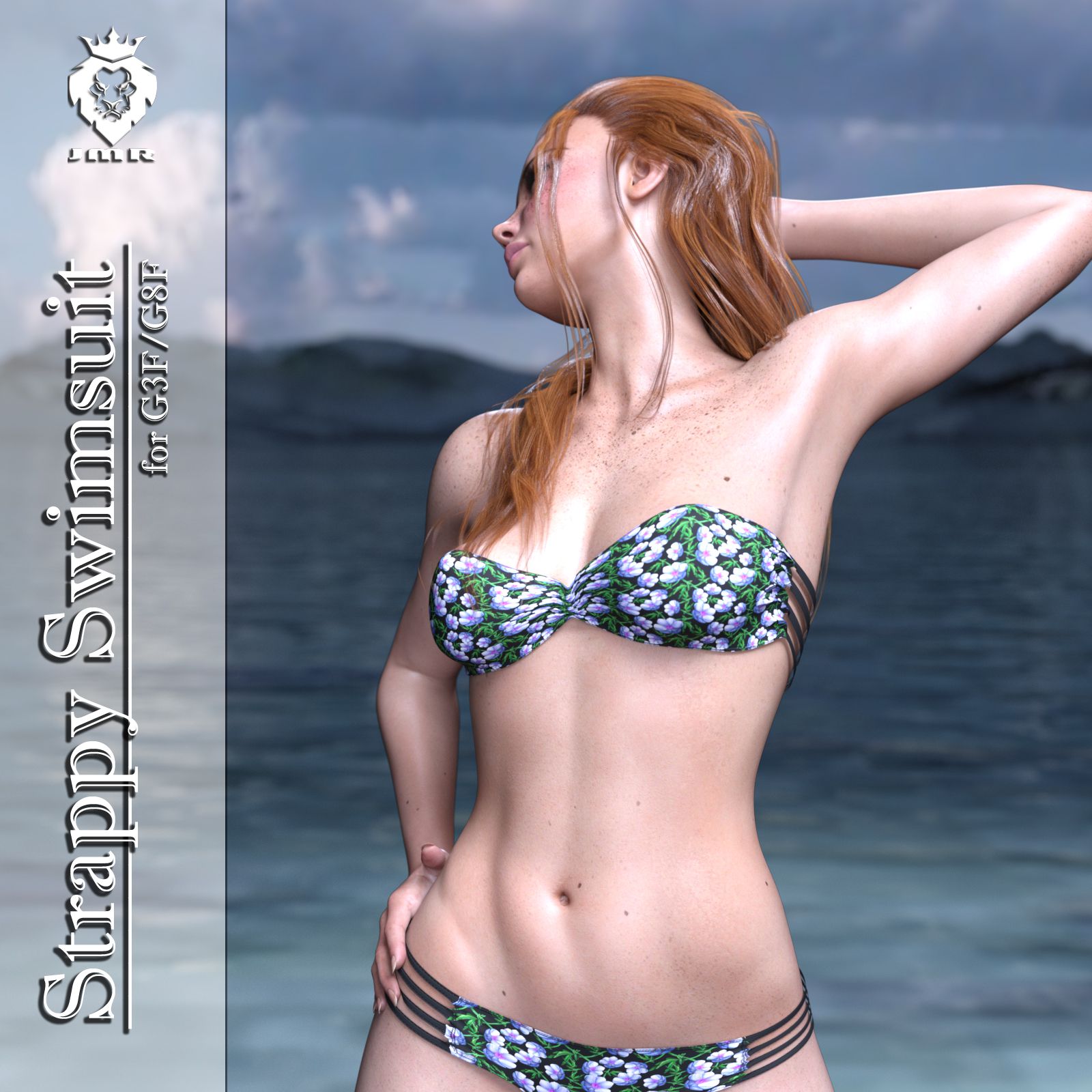 JMR Strappy Swimsuit for G3F and G8F_DAZ3DDL
