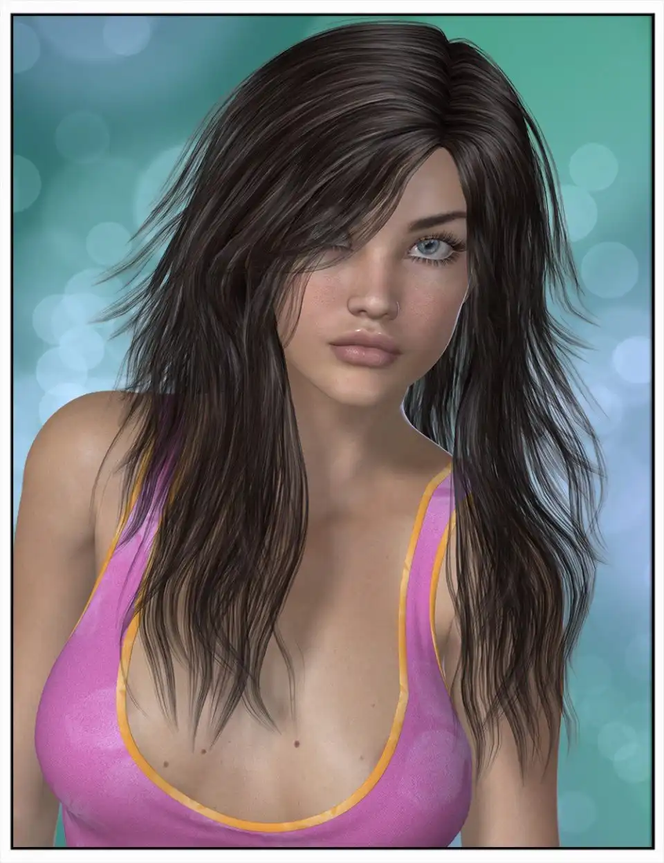 Kelsie Hair for Genesis 2 Female(s) and Victoria 4 + Colors_DAZ3D下载站