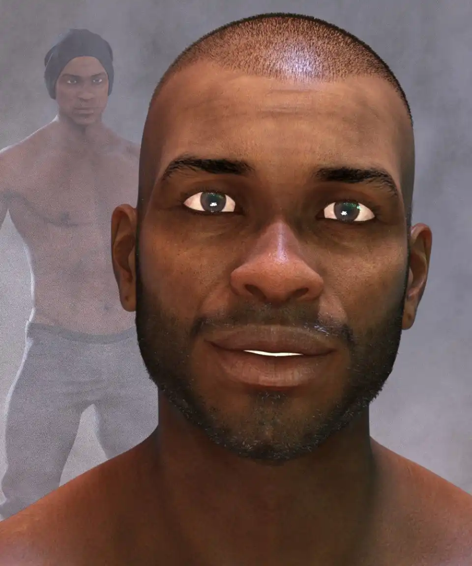 Khalan Character and Hair for Genesis 8 Male_DAZ3D下载站
