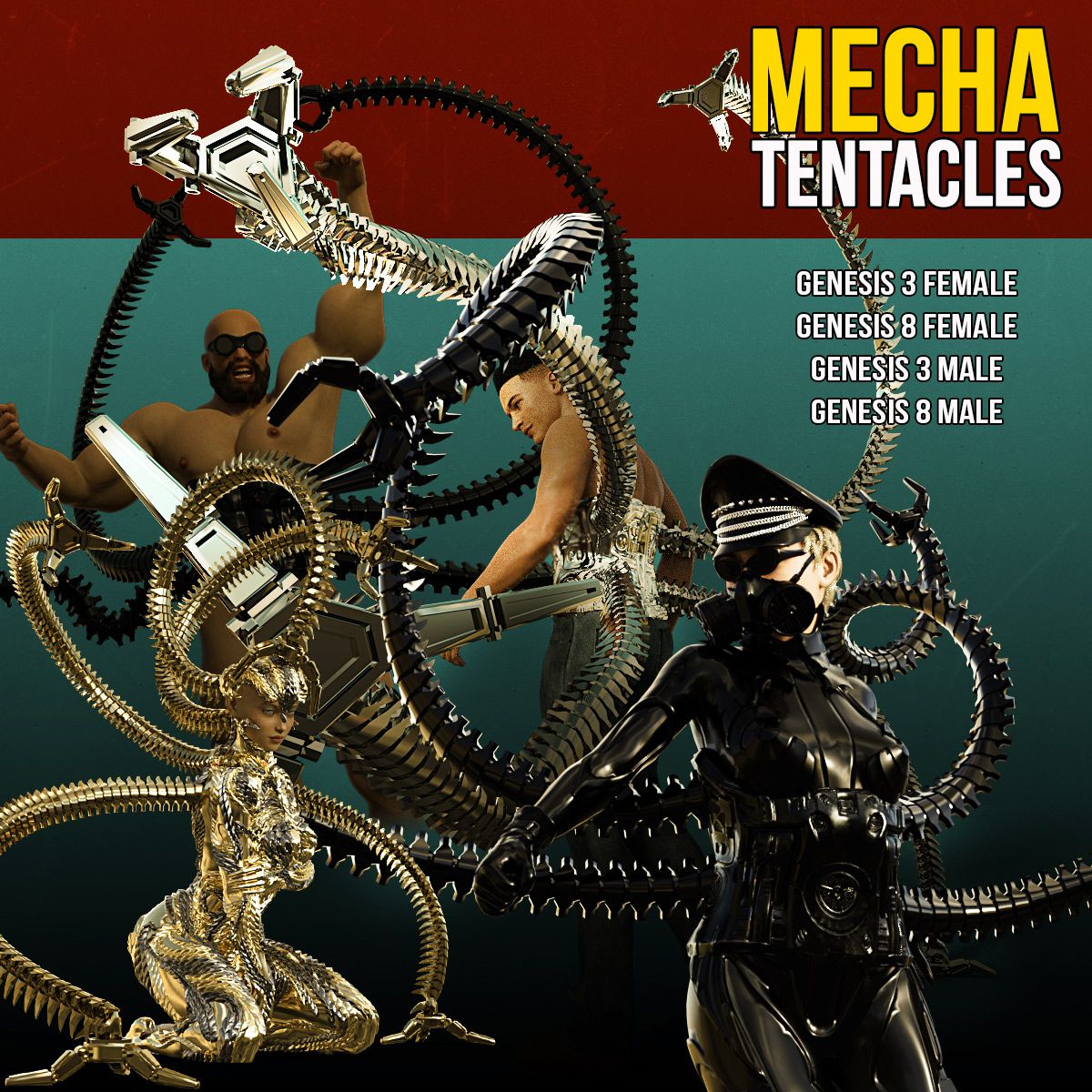 Mecha Tentacles for G3F G8F G3M G8M_DAZ3D下载站