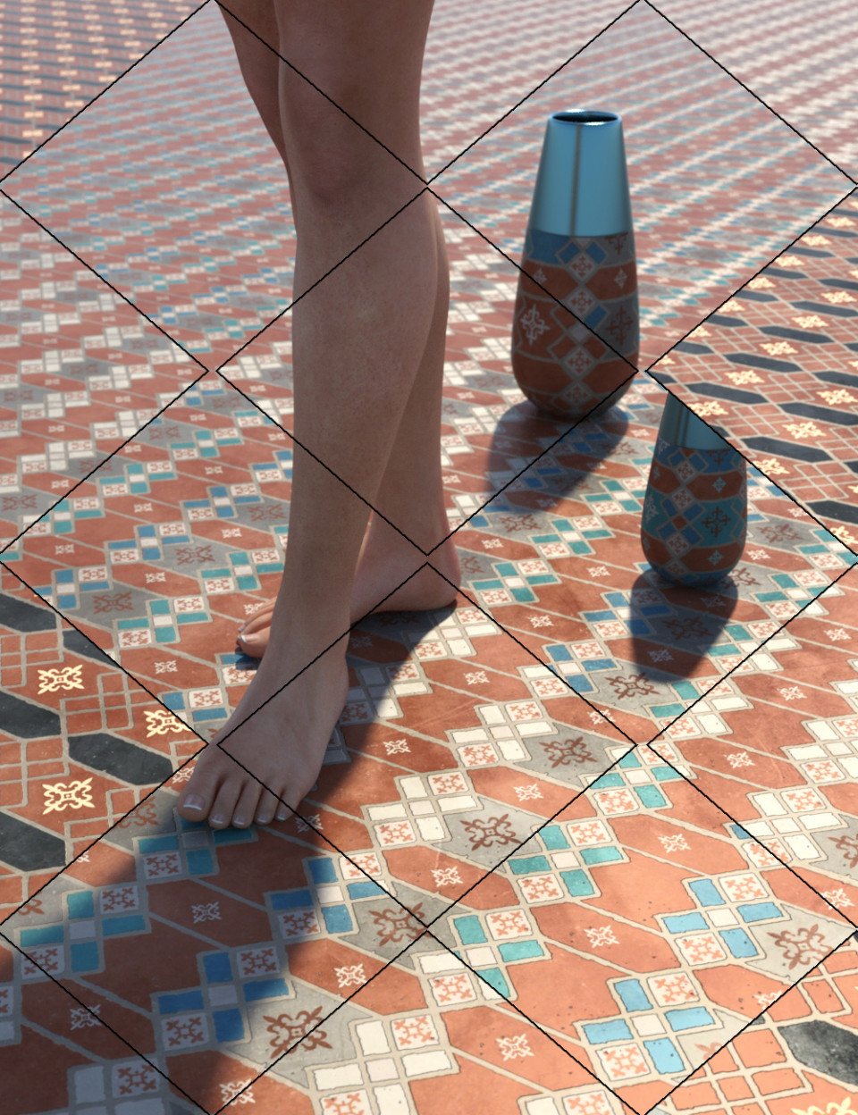 Medieval Inspired Floor Tile Shaders Vol 5_DAZ3D下载站