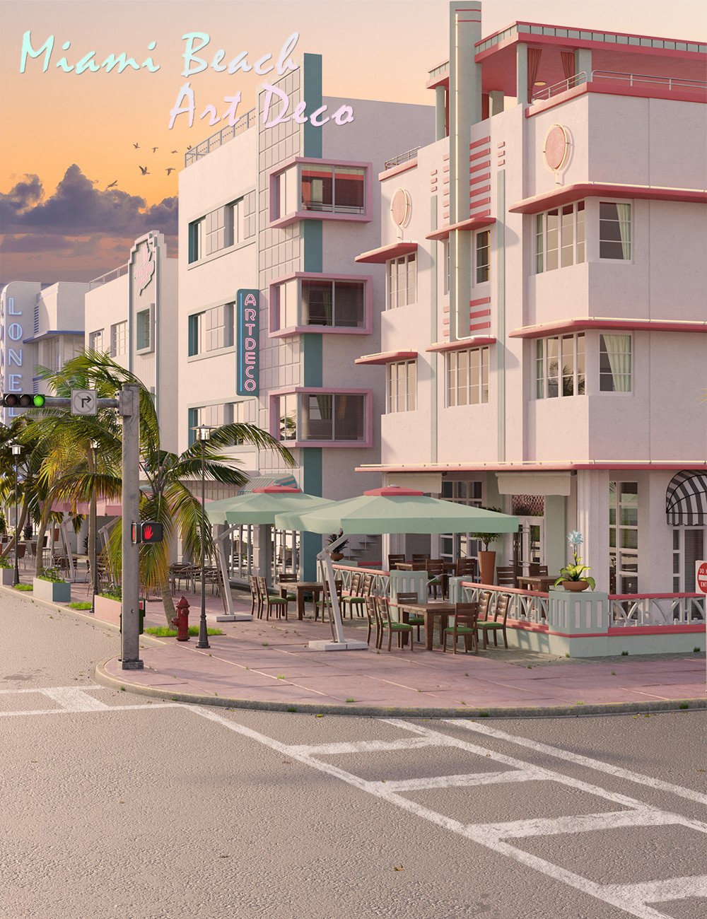 Miami Beach Art Deco_DAZ3D下载站