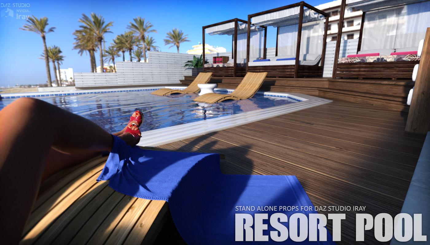 Resort Pool Daz Studio_DAZ3D下载站