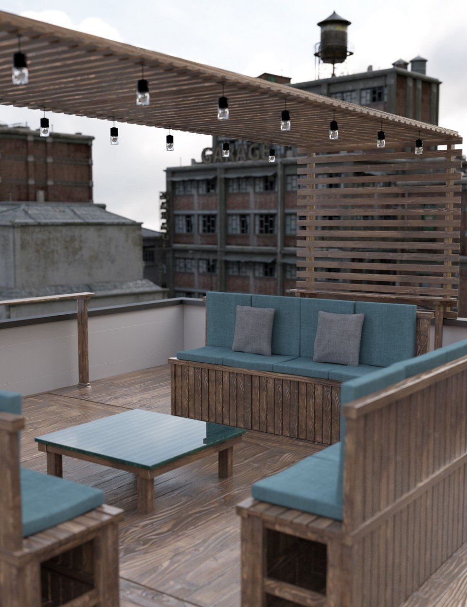 Rooftop Terrace Lounge_DAZ3D下载站