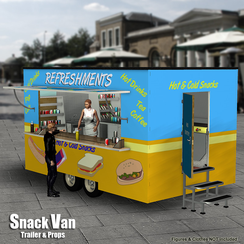 Snack Van Trailer_DAZ3D下载站
