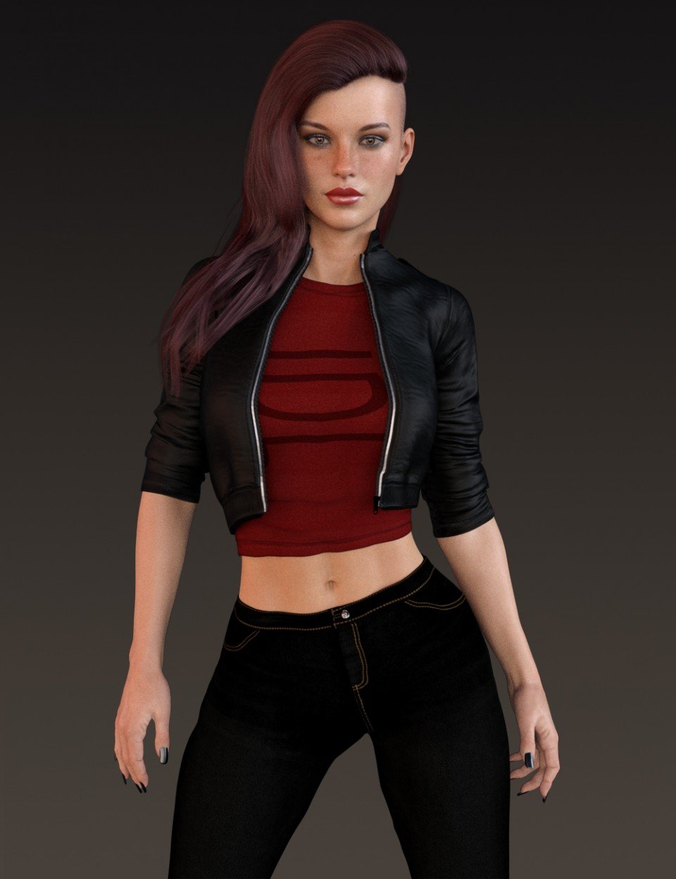 X-Fashion Spring Leather Outfit for Genesis 8 Female(s)_DAZ3D下载站