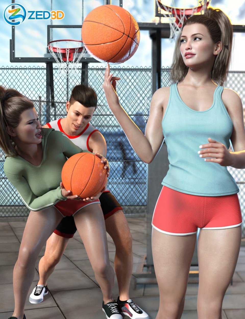 Z Shooting Hoops Scene and Poses for Genesis 8_DAZ3DDL