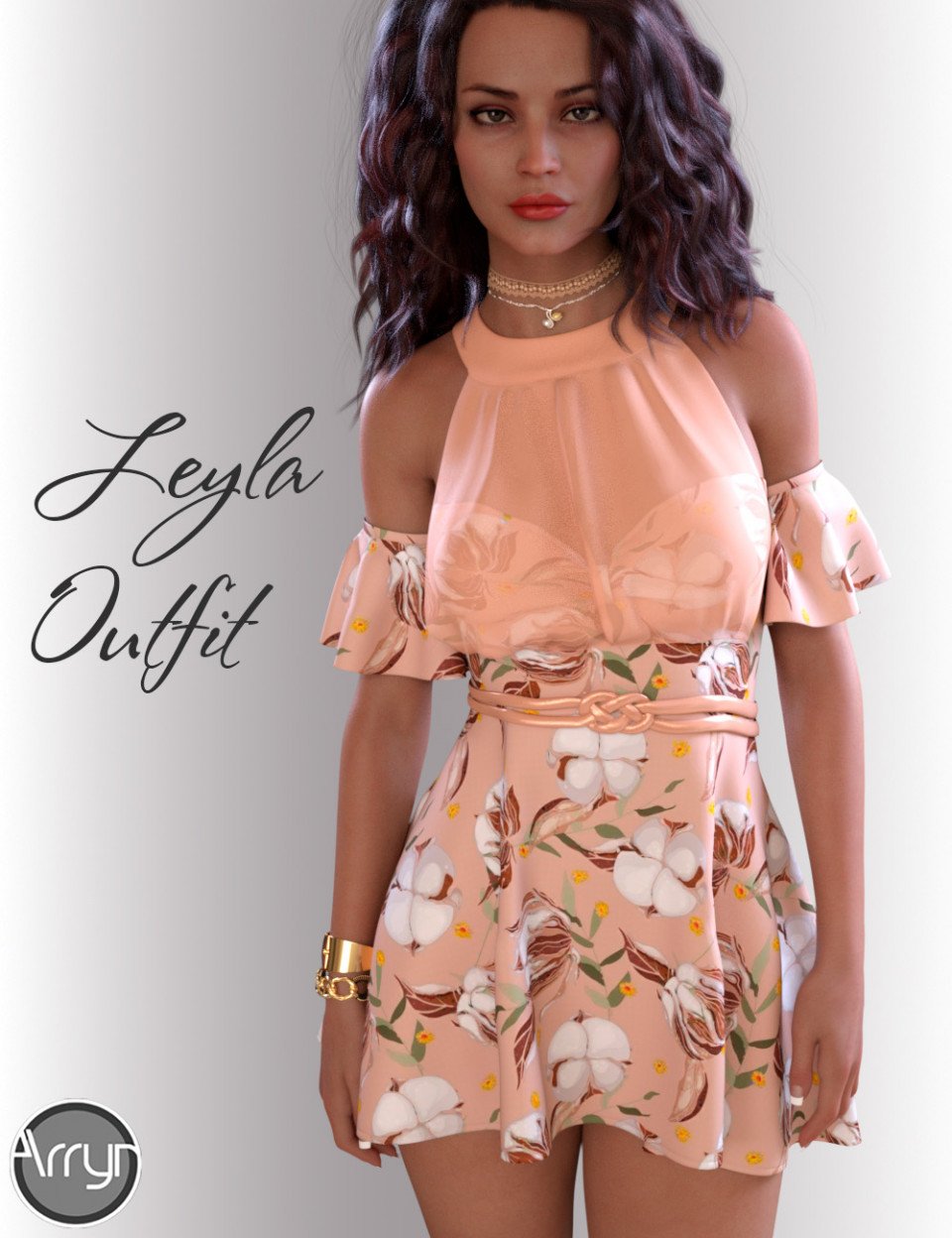 dForce Leyla Outfit for Genesis 8 Females_DAZ3D下载站