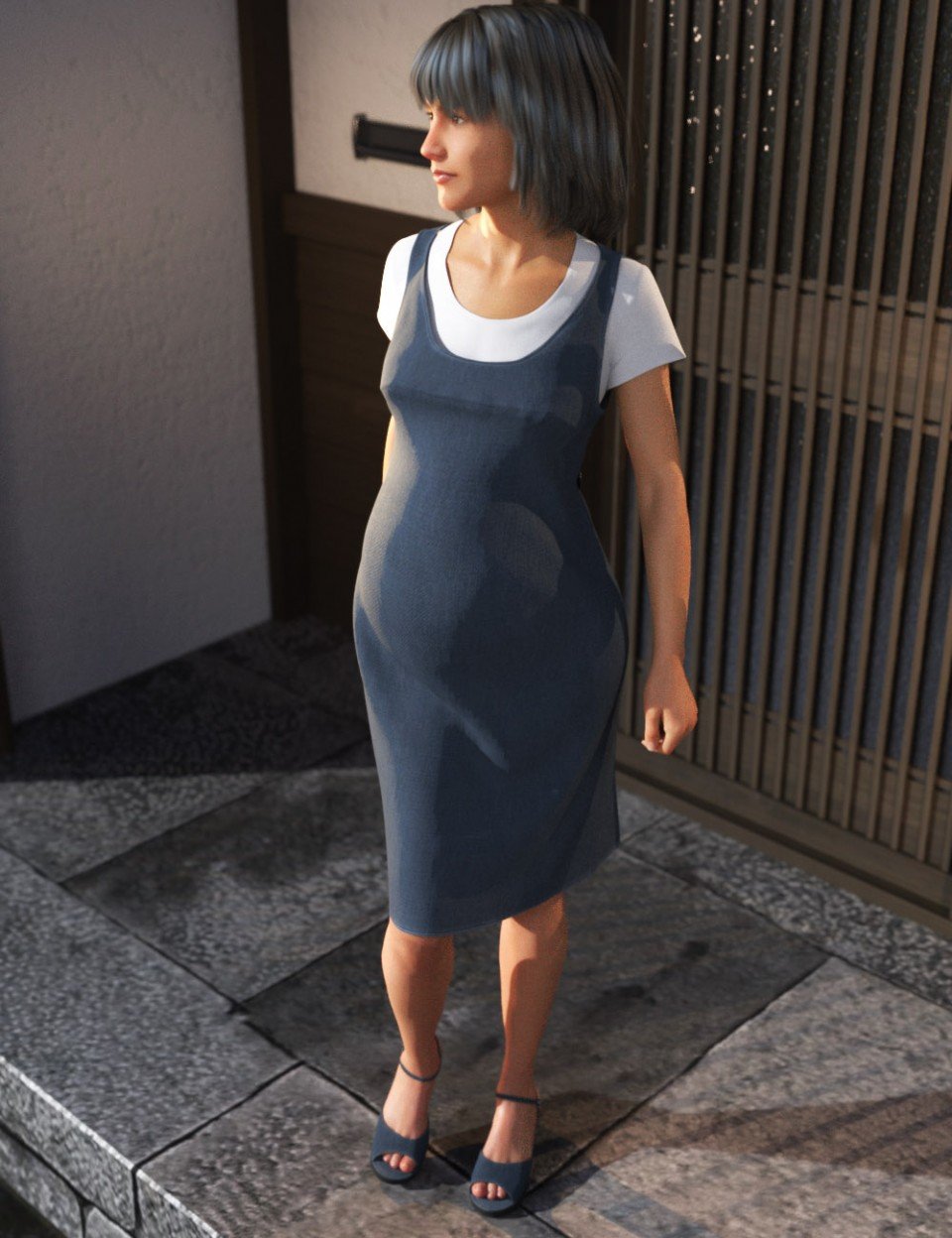 dForce Maternity Dress for Genesis 8 Female(s)_DAZ3D下载站
