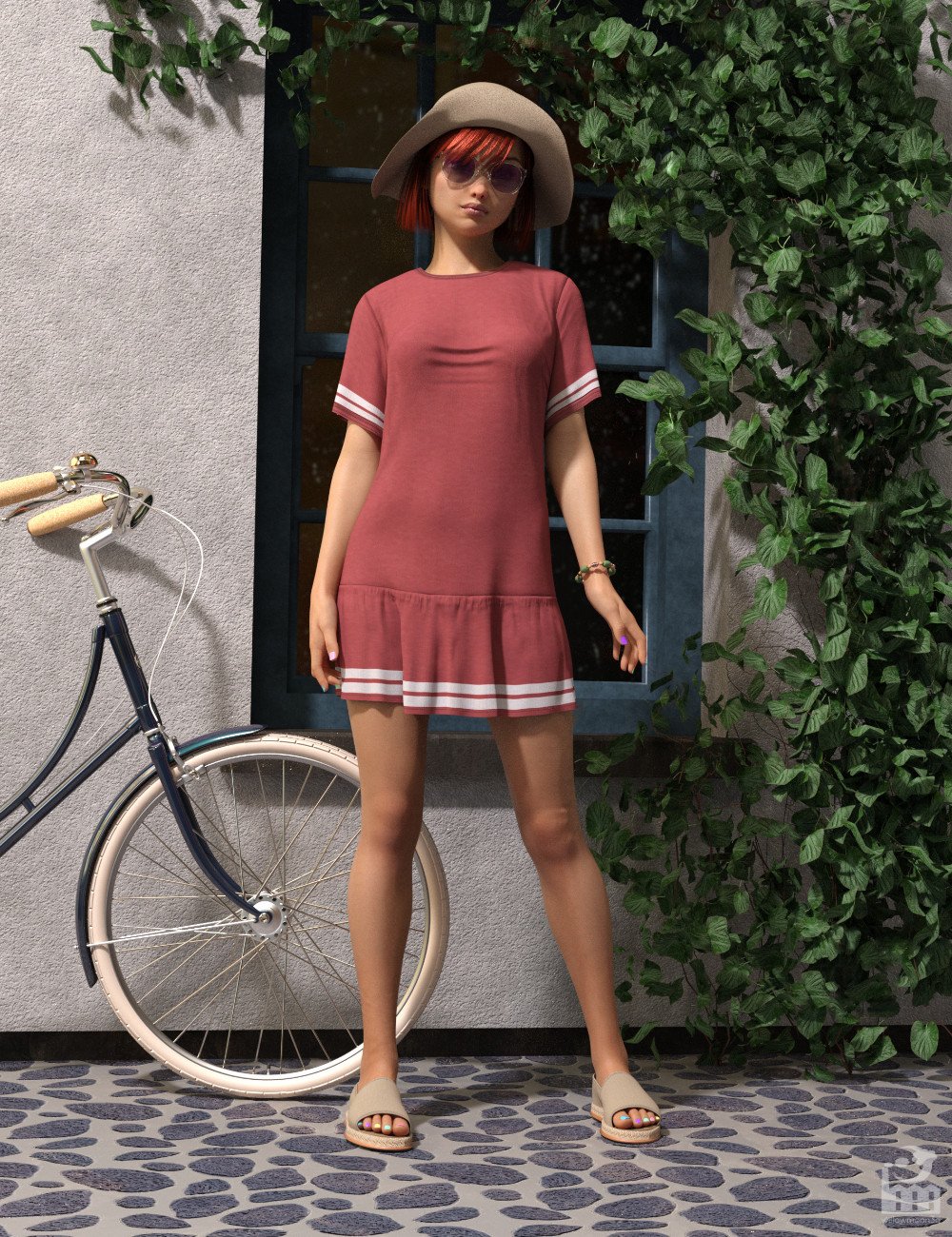 dForce Sunshine Girl Outfit for Genesis 8 Females_DAZ3D下载站