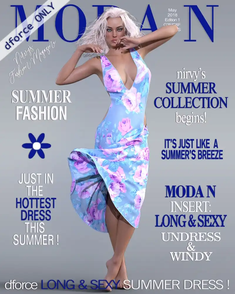 dForce only Long & Sexy Summer Dress G3F G8F_DAZ3DDL
