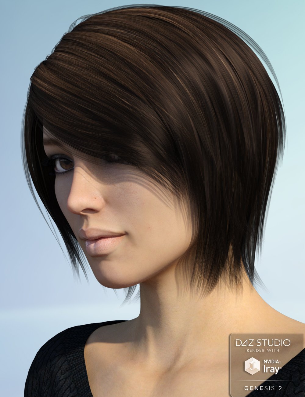 Alyssa Hair for Genesis 2 Female(s)_DAZ3D下载站