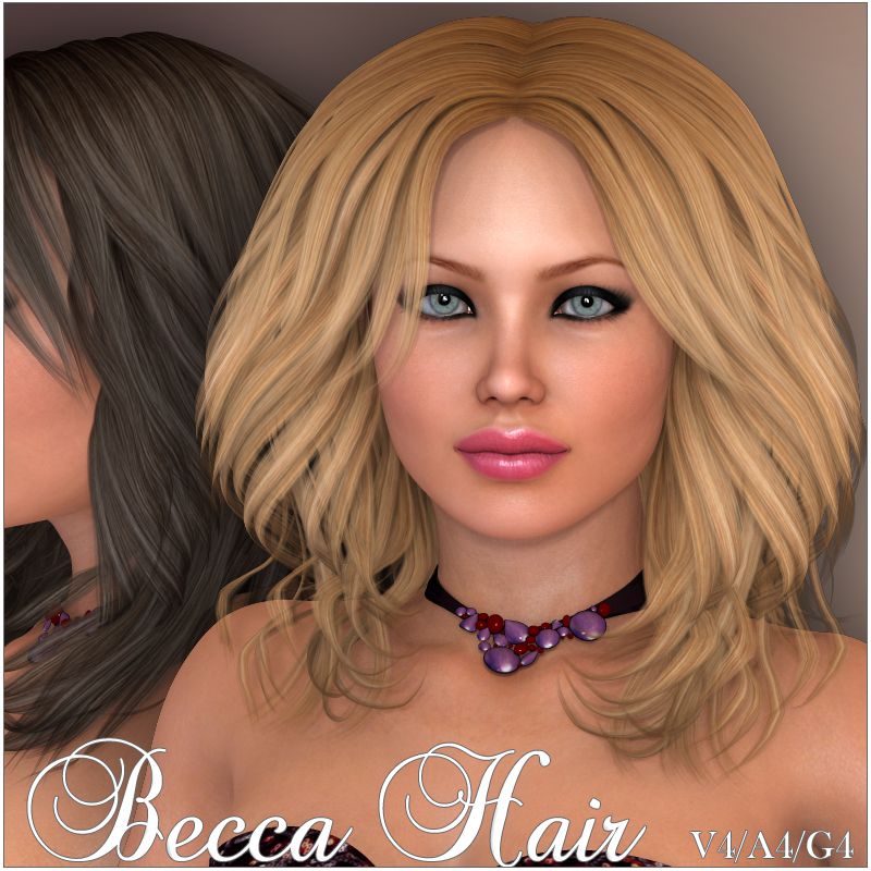 Becca Hair V4 A4 G4_DAZ3D下载站