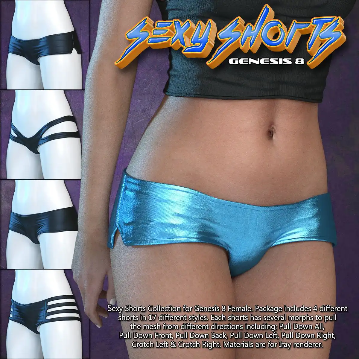 Exnem Sexy Shorts for G8 Female_DAZ3DDL