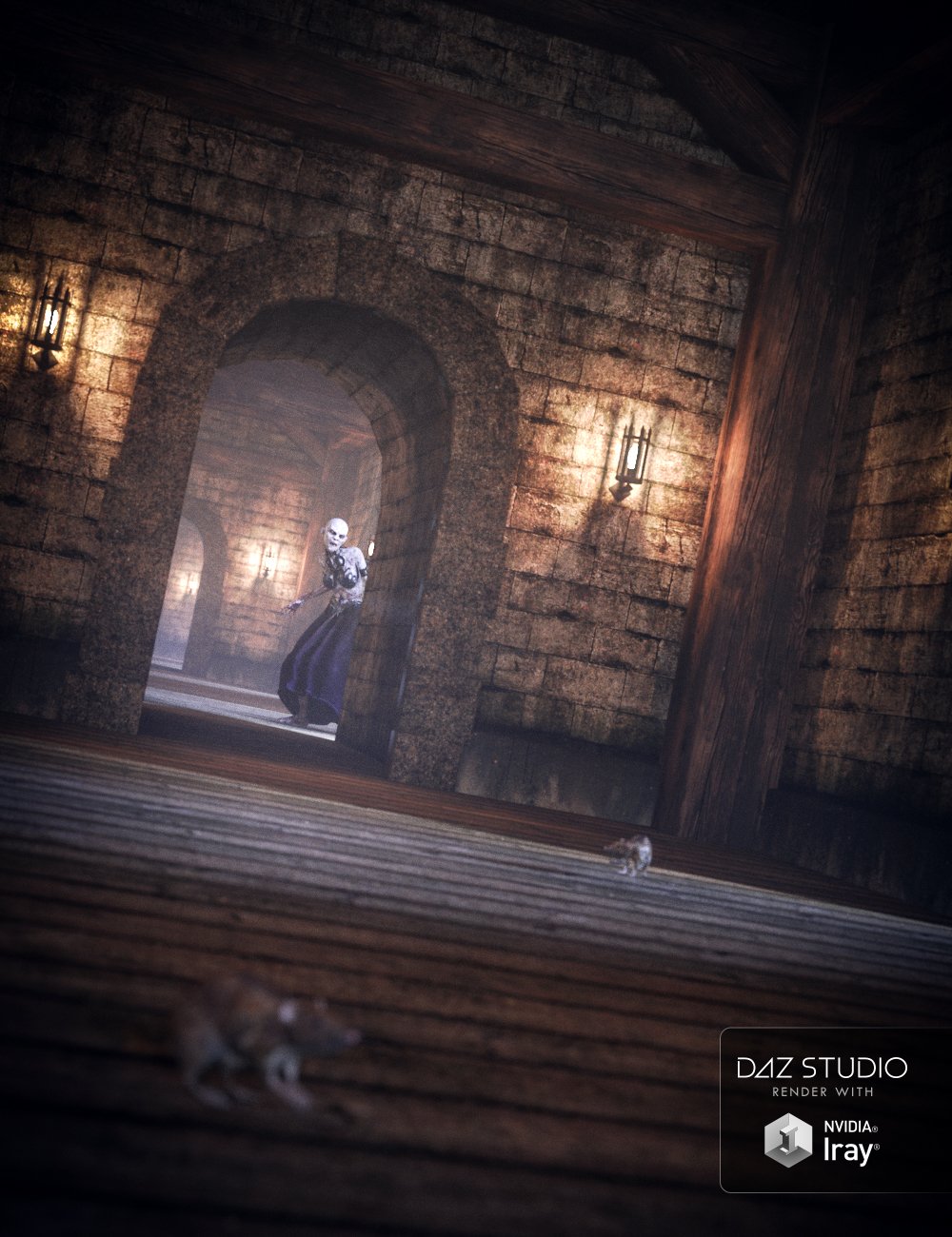 Fantasy Castle Corridor_DAZ3D下载站
