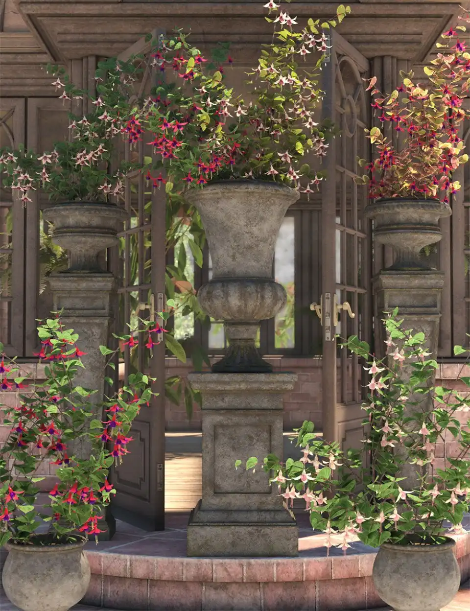 Garden Flowers – Fushia Bushes_DAZ3DDL