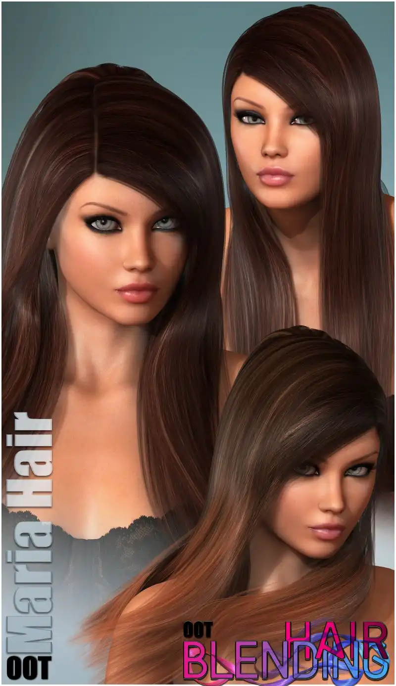 Maria Hair and OOT Hairblending_DAZ3DDL
