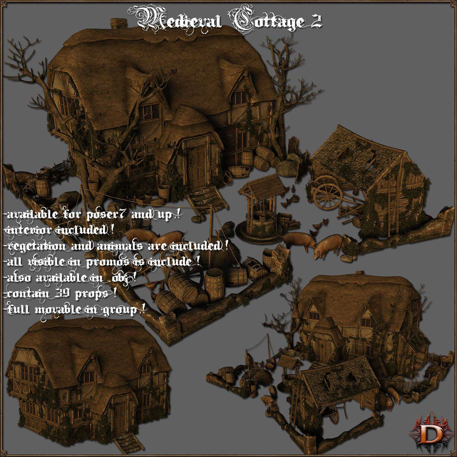 Medieval Cottage 2_DAZ3D下载站