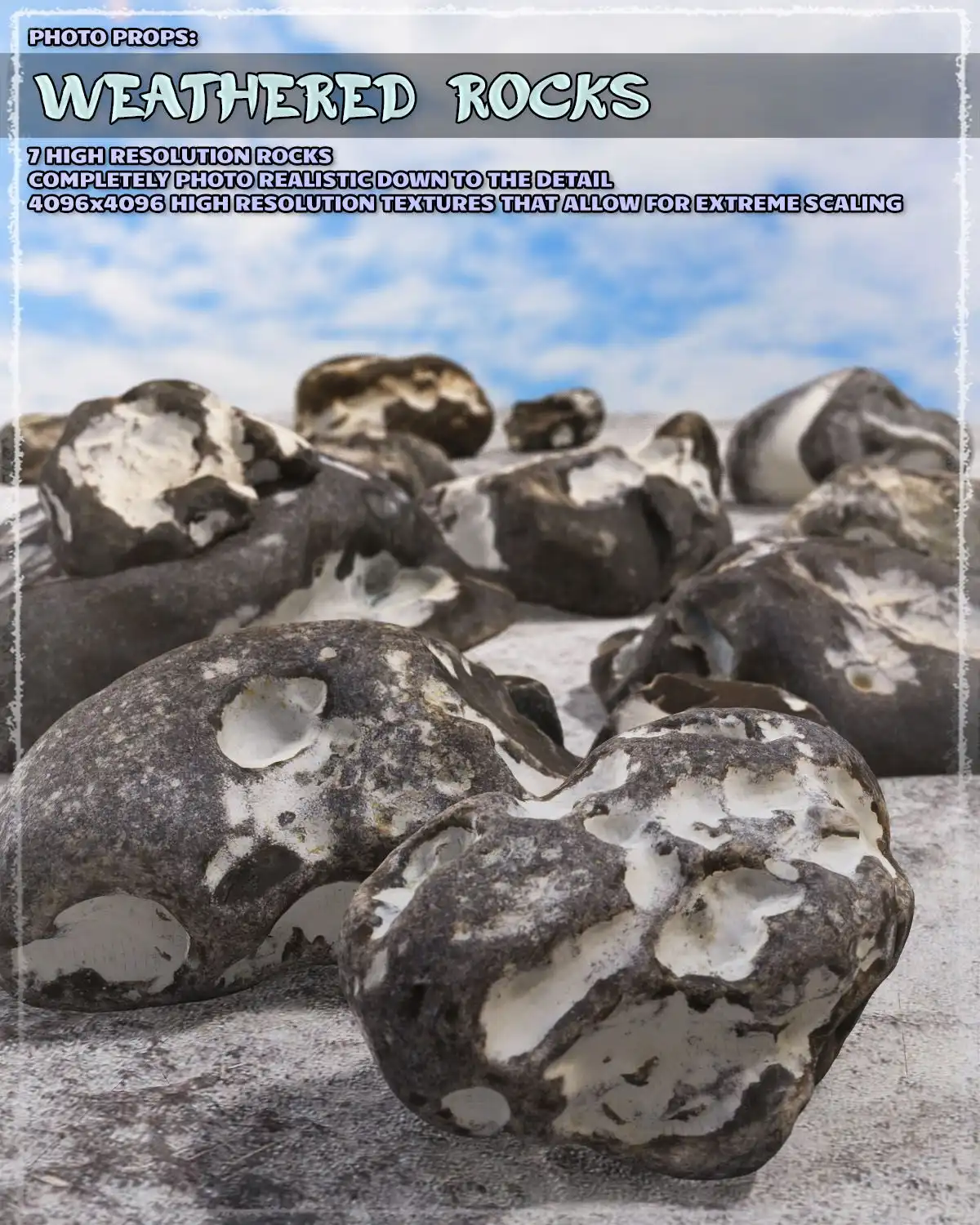 Photo Props: Weathered Rocks_DAZ3D下载站