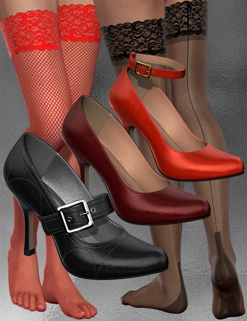 Pumps and Stocking For V4A4G4_DAZ3D下载站