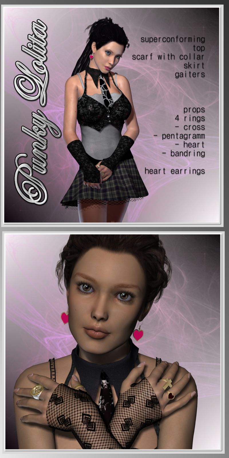 Punky Lolita Clothing and Jewels for V4-S4-Elite-A4-Alice_DAZ3DDL