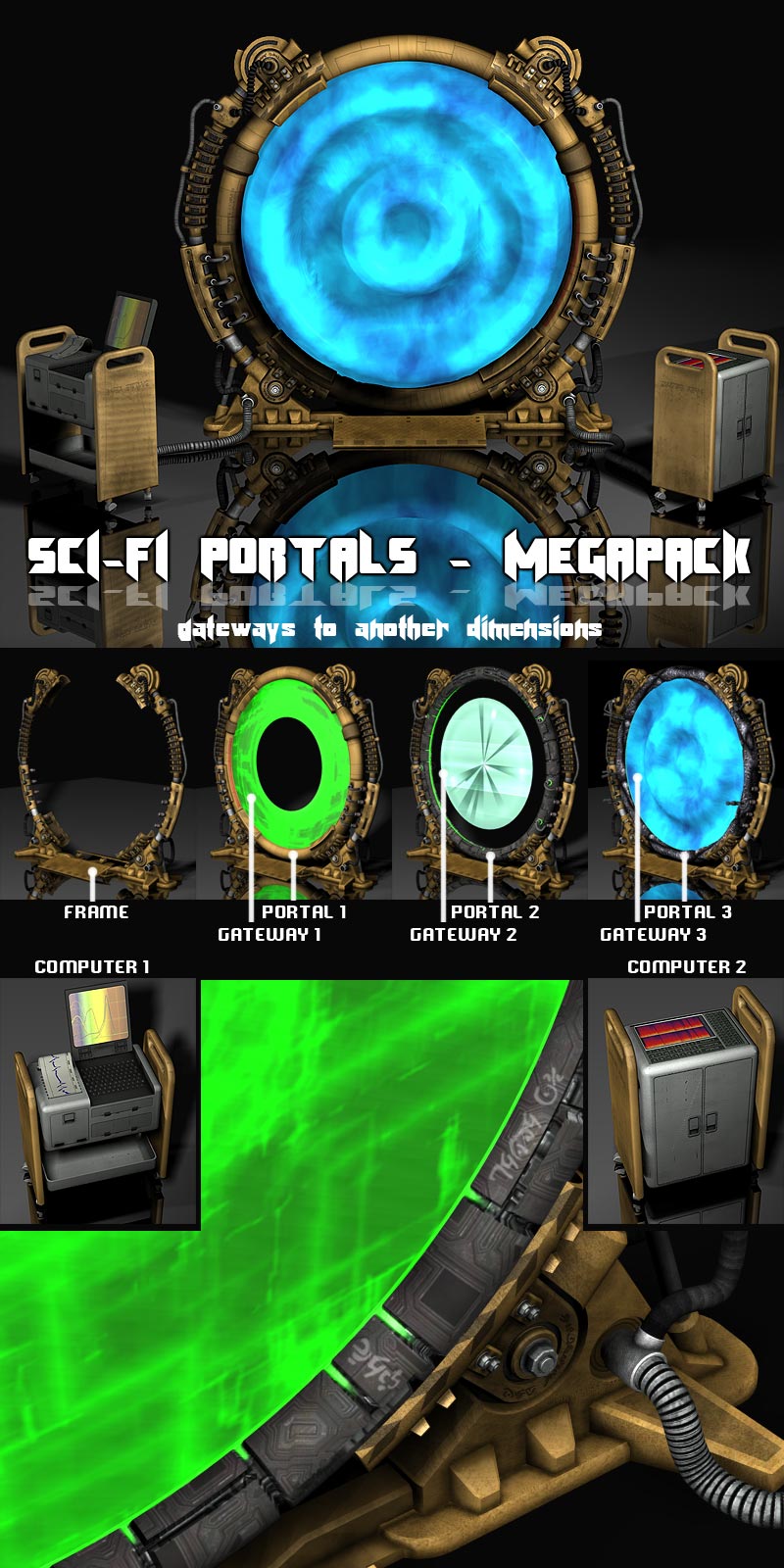 Sci-Fi Portals MEGAPACK_DAZ3D下载站
