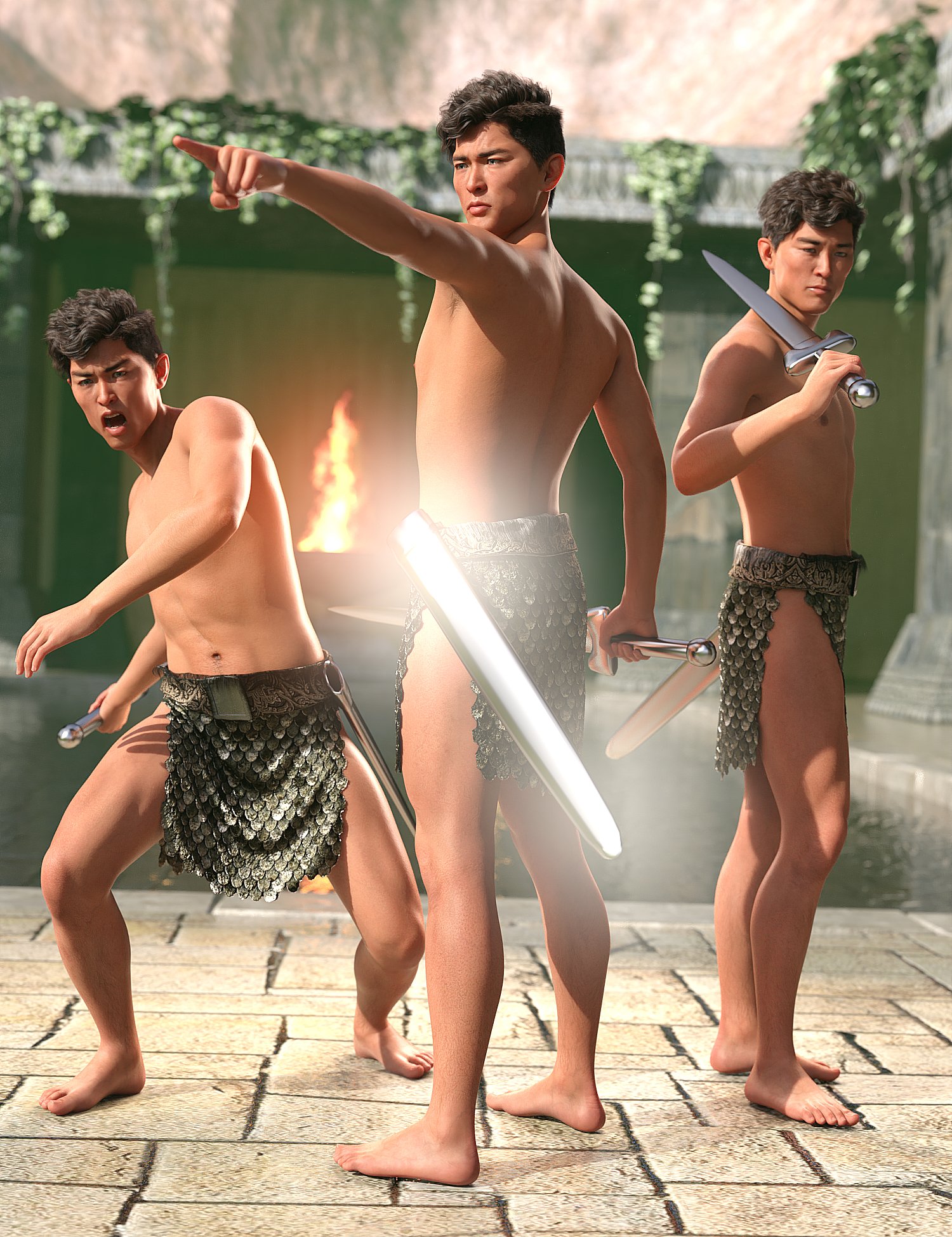 Sword Poses for Genesis 8 Male_DAZ3D下载站