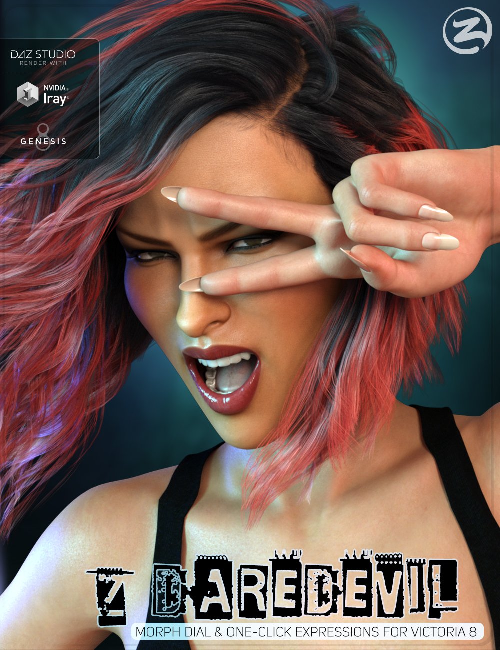 Z Daredevil – Dialable and One-Click Expressions for Genesis 8 Female(s)_DAZ3D下载站