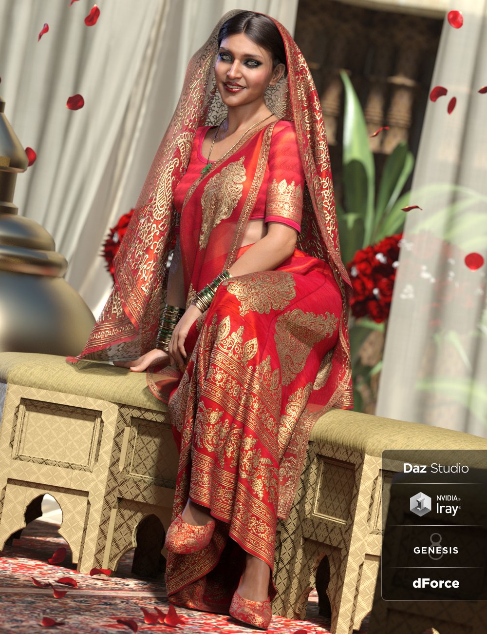 dForce Bollywood Bride for Genesis 8 Female(s)_DAZ3D下载站