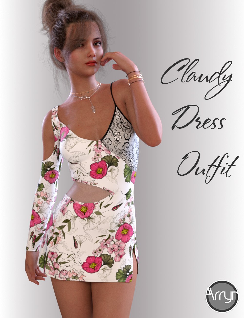 dForce Claudy Candy Dress for Genesis 8 Female(s)_DAZ3D下载站