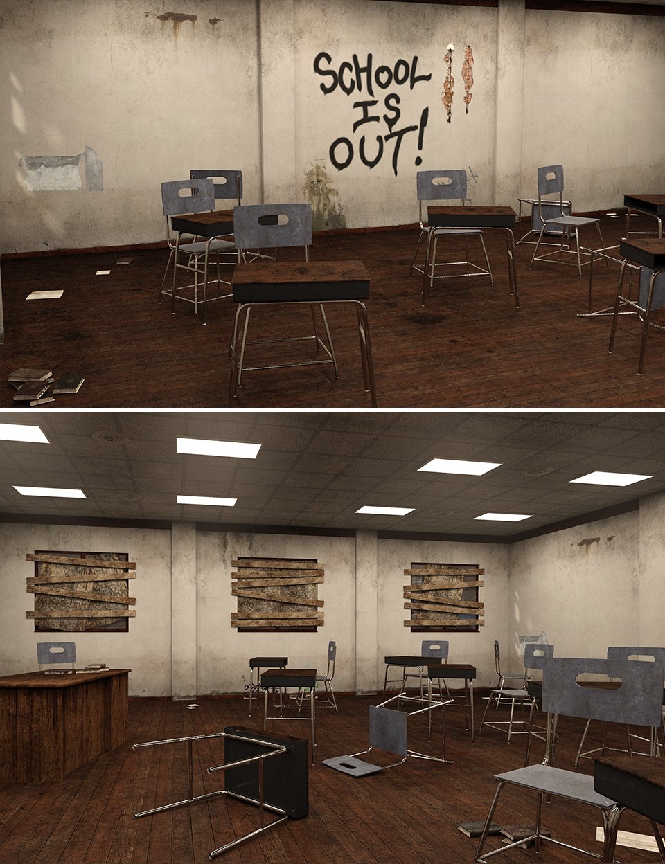 Abandoned Classroom_DAZ3D下载站