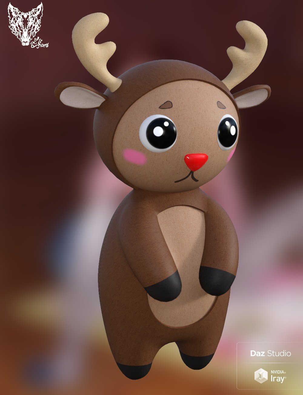 Cute Christmas Reindeer_DAZ3DDL