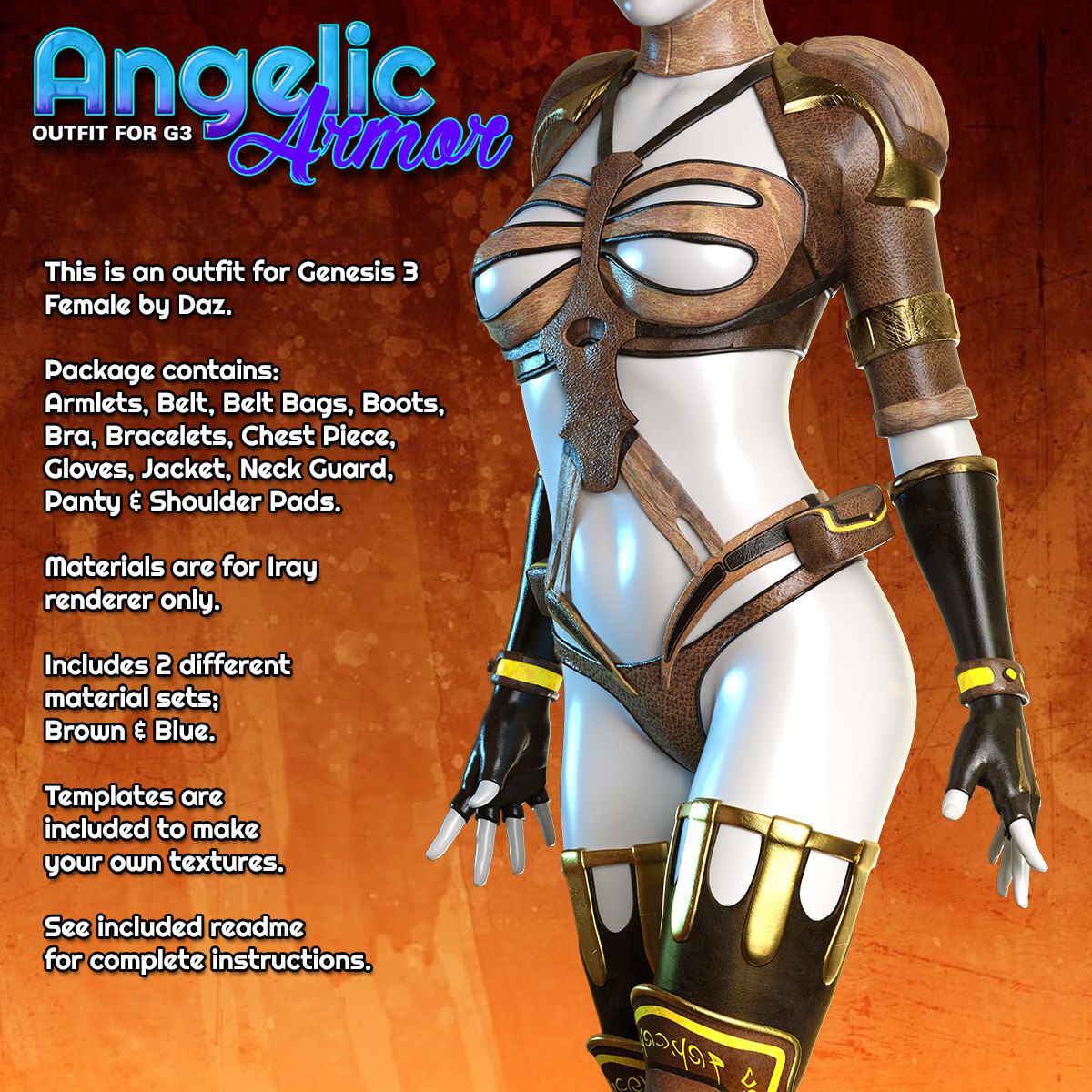 Exnem Angelic Armor for G3 Female_DAZ3DDL
