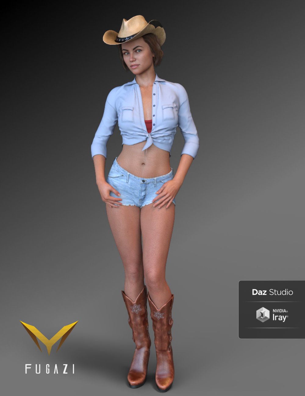 FG Cowgirl Outfit for Genesis 8 Females_DAZ3D下载站