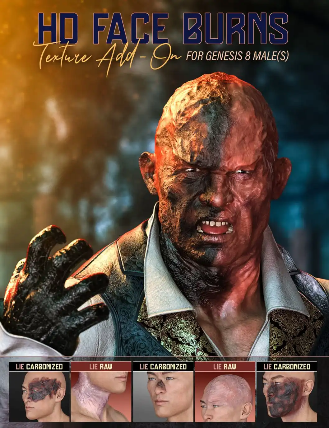 HD Face Burns Texture Add-On for Genesis 8 Males_DAZ3DDL