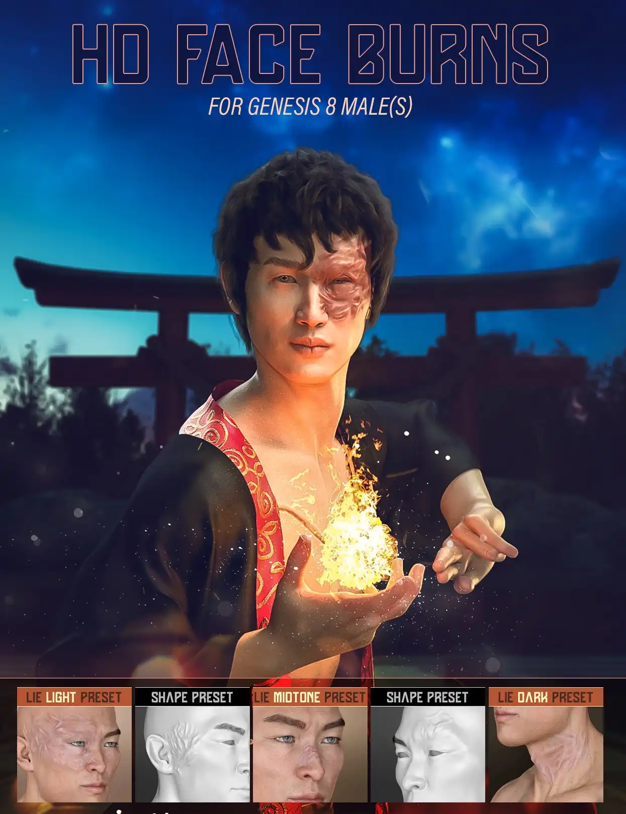 HD Face Burns for Genesis 8 Males_DAZ3D下载站