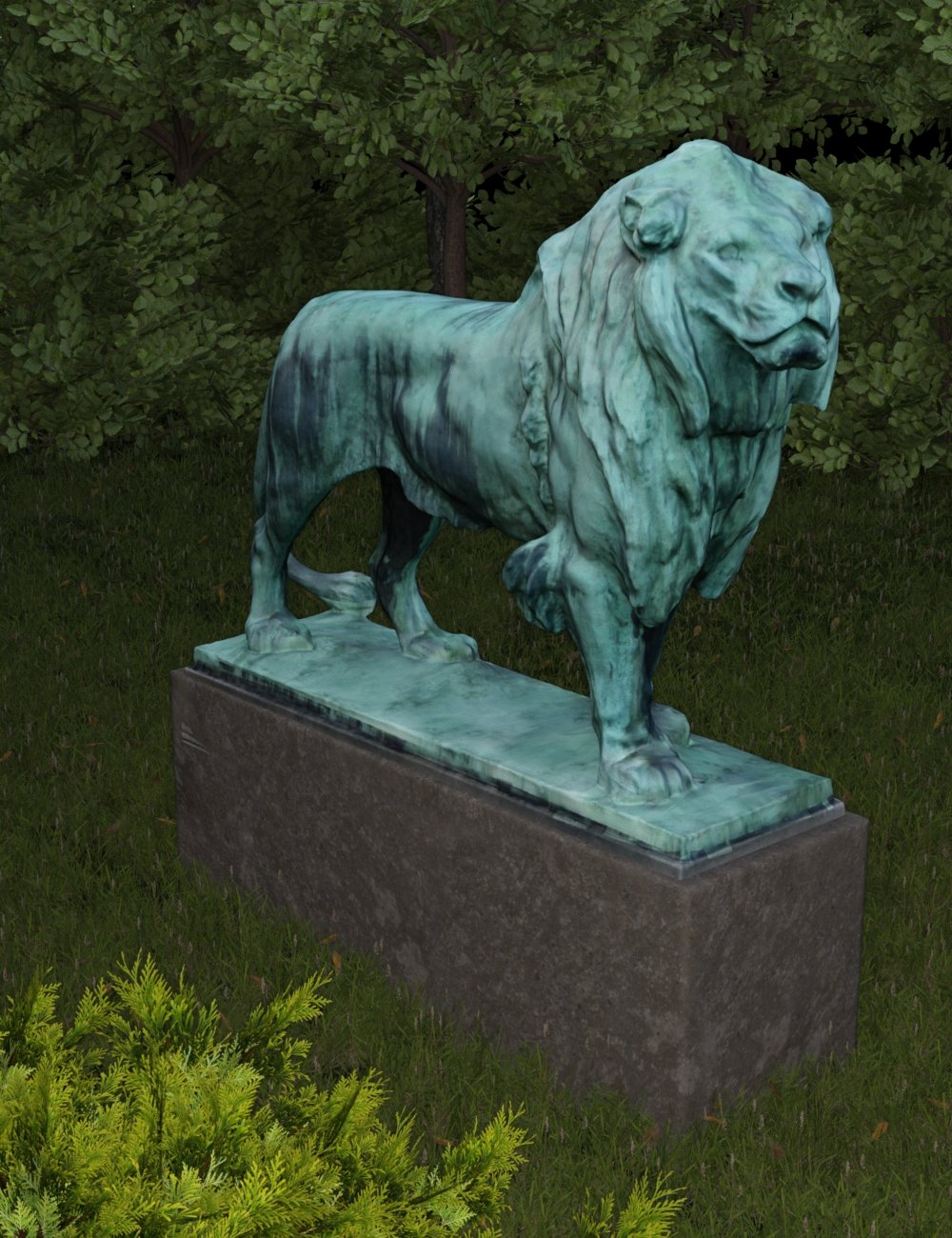 Lion Statue HD_DAZ3D下载站