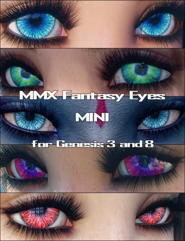 MMX Fantasy Eyes Mini for Genesis 3 and 8_DAZ3D下载站